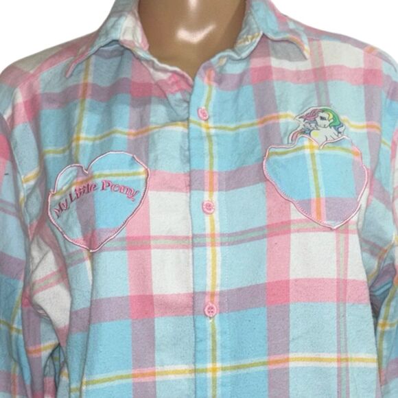Cakeworthy Women's M Flannel Shirt Button Front My Little Pony Pegasus - Picture 2 of 7